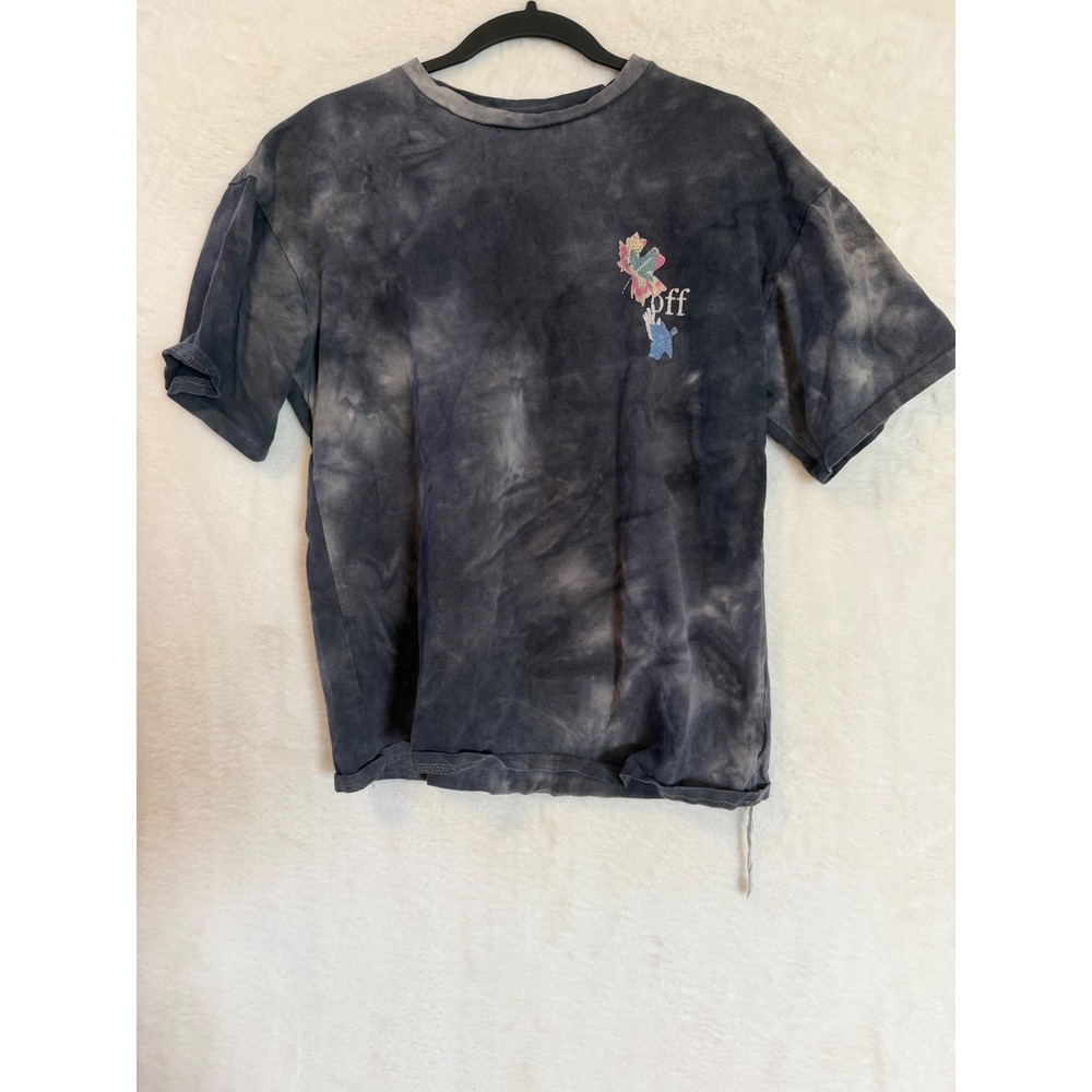 Off-White Virgil Abloh Tie Dye Arrow Logo T-Shirt Mens Grey Black Streetwear